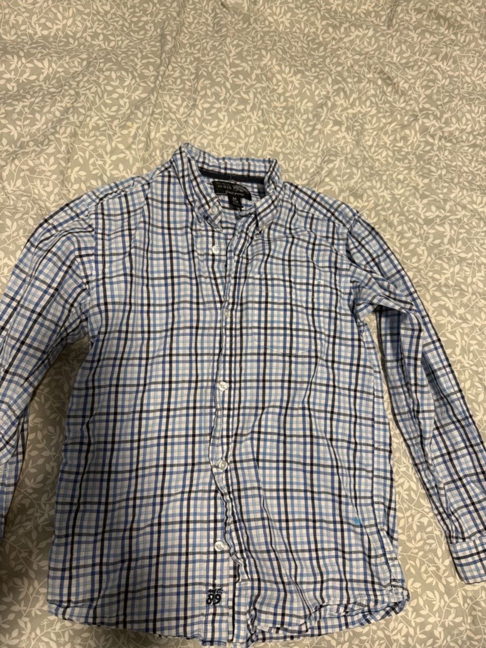 Classic Blue Plaid Button-Down boys Shirt